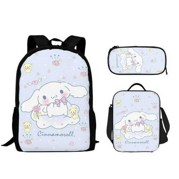Cinnamoroll Backpack Set, Backpack with Lunch Box and Pencil Case 3pcs Set