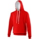 thumbnail image 1 of Awdis - Sudadera con capucha Modelo Varsity - Correr/Fitness/Gym/Deporte (Rojo fuego/ Blanco polar), 1 of 1