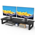 thumbnail image 4 of HIGDBFE Dual Monitor Stand Riser, 36 inch Computer Monitor Stand, Ergonomic Desktop Riser for PC, Laptop, Printer, Rustic Black, 4 of 9