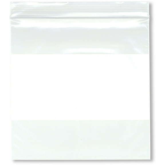Plymor 5" x 5" (Pack of 200), 2 Mil White-Block Zipper Reclosable Plastic Bags