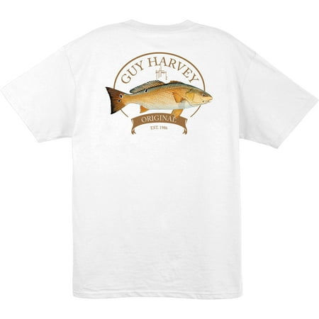 - Guy Harvey Men's Big Red One Shirt L White