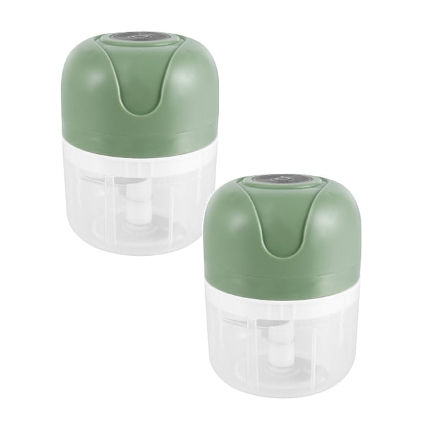 Oleegame 2PC 250 ML Electric Garlic Mincer USB Charging Garlic Chopper Food Chopper Kitchen Tool For Meat Vegetable Baby Green