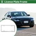 thumbnail image 2 of License Plate Frame Stainless Steel Car Front Rear License Plate Holder 4 Hole Black 1 Pc Mirror Triangle Square Hole Narrow Frame, 2 of 7