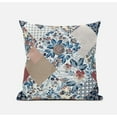 thumbnail image 5 of Arizona Floral Patches Suede Zippered Pillow W Insert in Cream Red Blue 18 x 18, 5 of 6