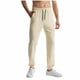 thumbnail image 2 of Pantalones largos para hombre, informales, de moda, con cintura elástica, lisos, largos, rectos y elásticos, de poliéster, 2 of 6