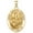 Yellow Gold, variant on Saint Jerome Emiliani Oval Religious Medal - 1/2 X 2/3 Inch Size of Dime, Solid 14K Yellow Gold
