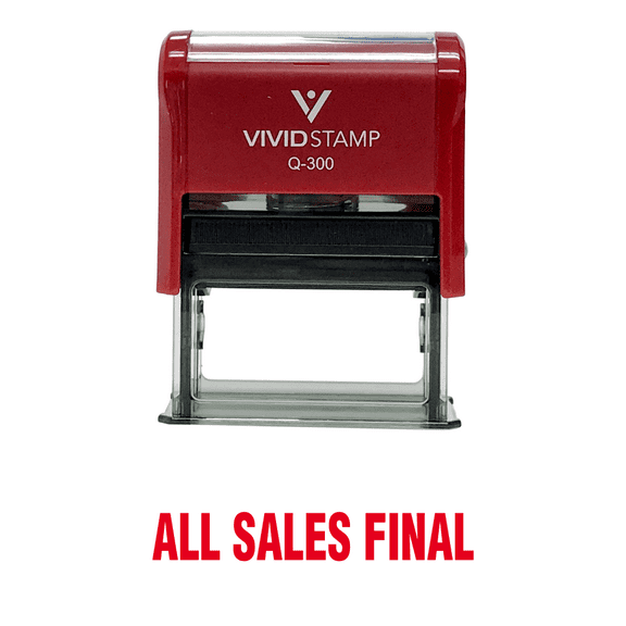 Vivid Stamp All Sales Final Rubber Stamp (Red Ink) - Large