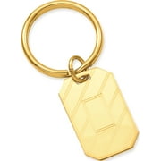 Gold-Plated Kelly Waters Etched Diagonal Line Key Ring Designer Jewelry by Sweet Pea