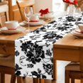 thumbnail image 5 of Table Runners 70 Inches Long Dress Scarves, Black Floral Farmhouse Coffee/Dining/Kitchen Table Decor, Holiday Table Runner, Country Retro Flowers Botanical Retro Art 13x70 Inch, 5 of 9
