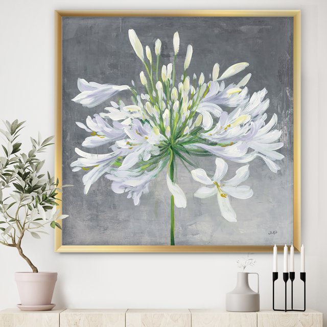 Design Art Inc. Designart 'Flower Cleome Splash I' Traditional Floral Framed Art Print - 30x30