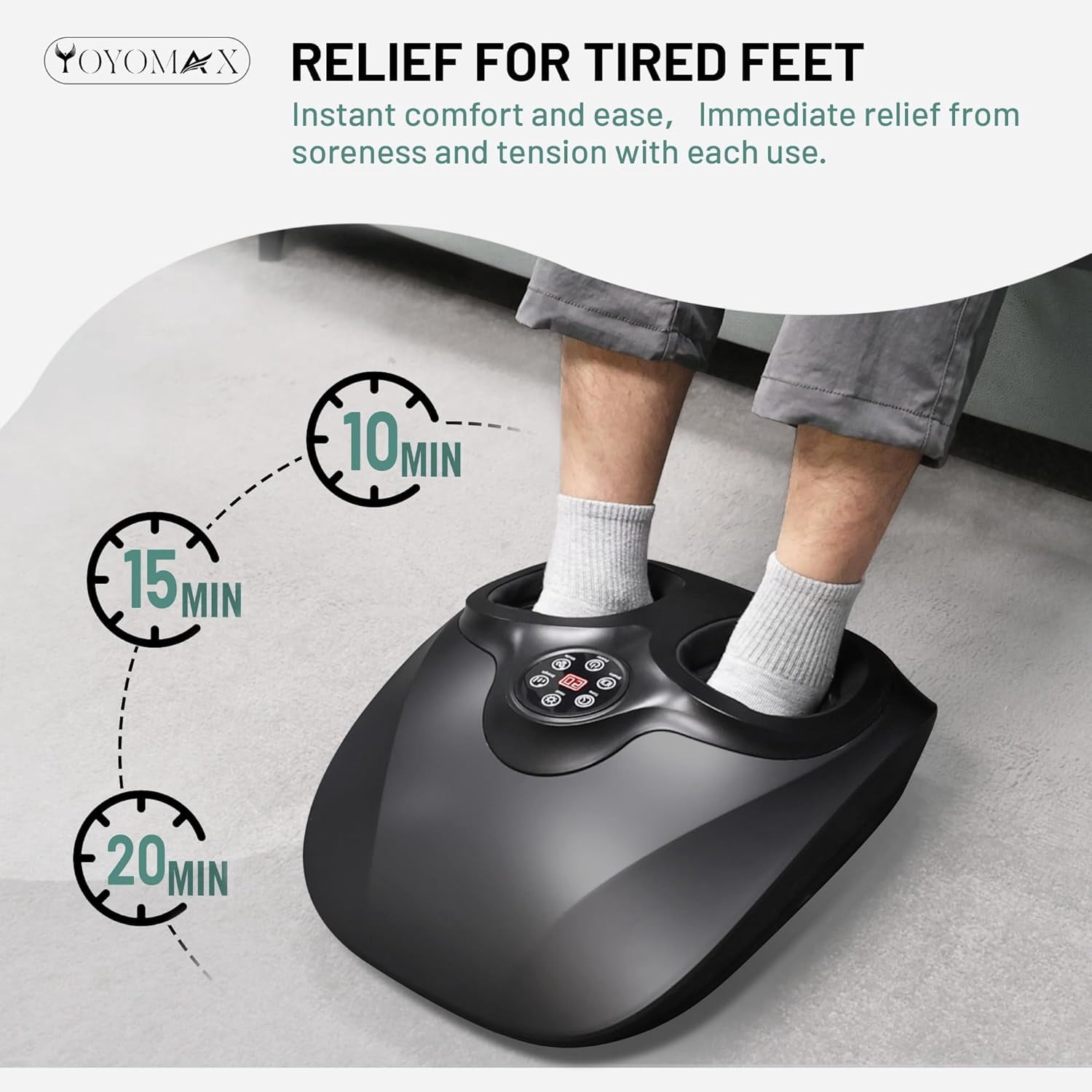 Shiatsu Foot Massager with Heat - Deep Kneading for Circulation & Feet Relief