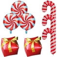 thumbnail image 2 of Globos navideños Decoraciones navideñas 2025 Globos de aluminio con forma de piruleta de Papá Noel Globos en caja de regalo Decoración navideña 2025, 2 of 5