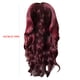 thumbnail image 3 of Peluca para mujer, color rojo vino, cabello largo y rizado, con cubierta para la cabeza de 65 cm y línea de cabello rizada roja., 3 of 9