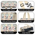 thumbnail image 3 of Teacher Tote Bag,Pioneer Flower Floral Print Pattern Teacher Utility Tote Bag,Large Work Tote Bags for Women with Multiple Pockets,Top Zipper Closure,13.8x10.6x6.7 Inch, 3 of 5
