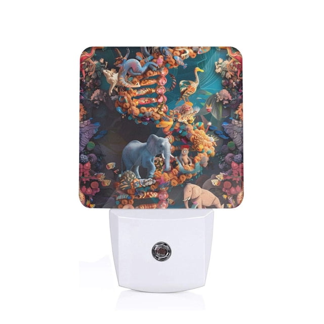 Balery Whimsical Animal Spiral Luz Nocturna LED con Sensor Automático, Enchufe con Sensor Crepuscular, Luz Suave de 0.5W para Dormitorio, Pasillo, Baño-UK