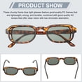thumbnail image 4 of Uxcell Lunettes de Soleil UV400 Rétro Carrées Protection UV400 pour Femmes, Jaune (Objectif Gris), 4 of 6