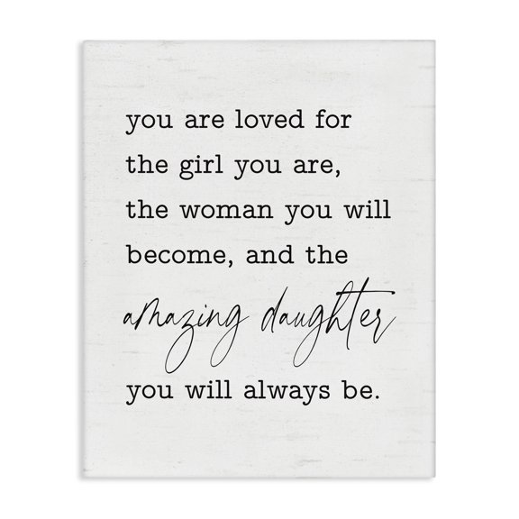 Stupell Industries Amazing Daughter Sentiment Text & Numbers Painting Wrapped Canvas Art Print Wall Art, 16 x 20