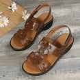 thumbnail image 4 of pafei tyugd Wedge Sandals for Women Open Toe Casual Summer Roman High Heel Breathable Beach Sandals Summer Ladies Slippers Shoes Fish Mouth Wedges Flower Sandals, 4 of 10