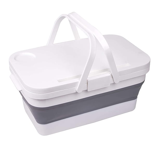 Caja de almacenamiento para pícnic Cesta de picnic plegable Cestas de compras de gran capacidad para viajes al aire libre Playa JShteea El nuevo