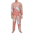 thumbnail image 3 of Salouo Corals Print Button-Front Long Sleeve Pajama Set for Men, Soft 2Pjs Men's Long Sleeve Sleepwear-X-Large, 3 of 7
