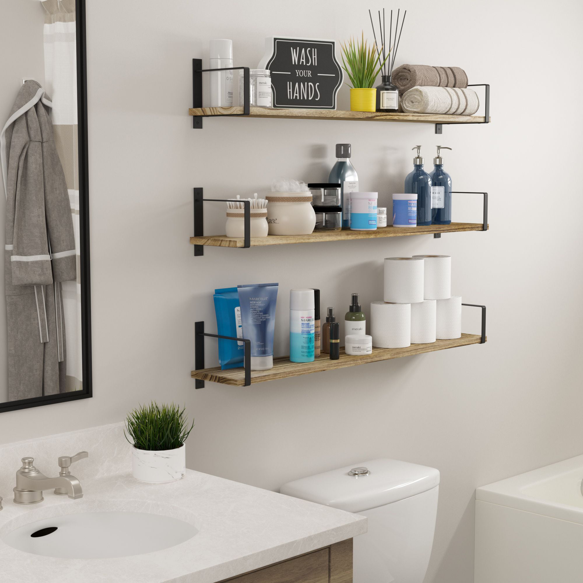 26 Transformative Floating Shelves for Your Bathroom
