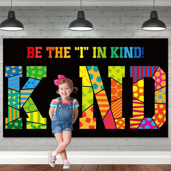 OdeJous Back to School Classroom Decorations Colorful Positive Saying Banner Welcome Classroom Backdrop Be the Kind Back to School Photo Booth Props Background for School Hallway Home Wall Decor