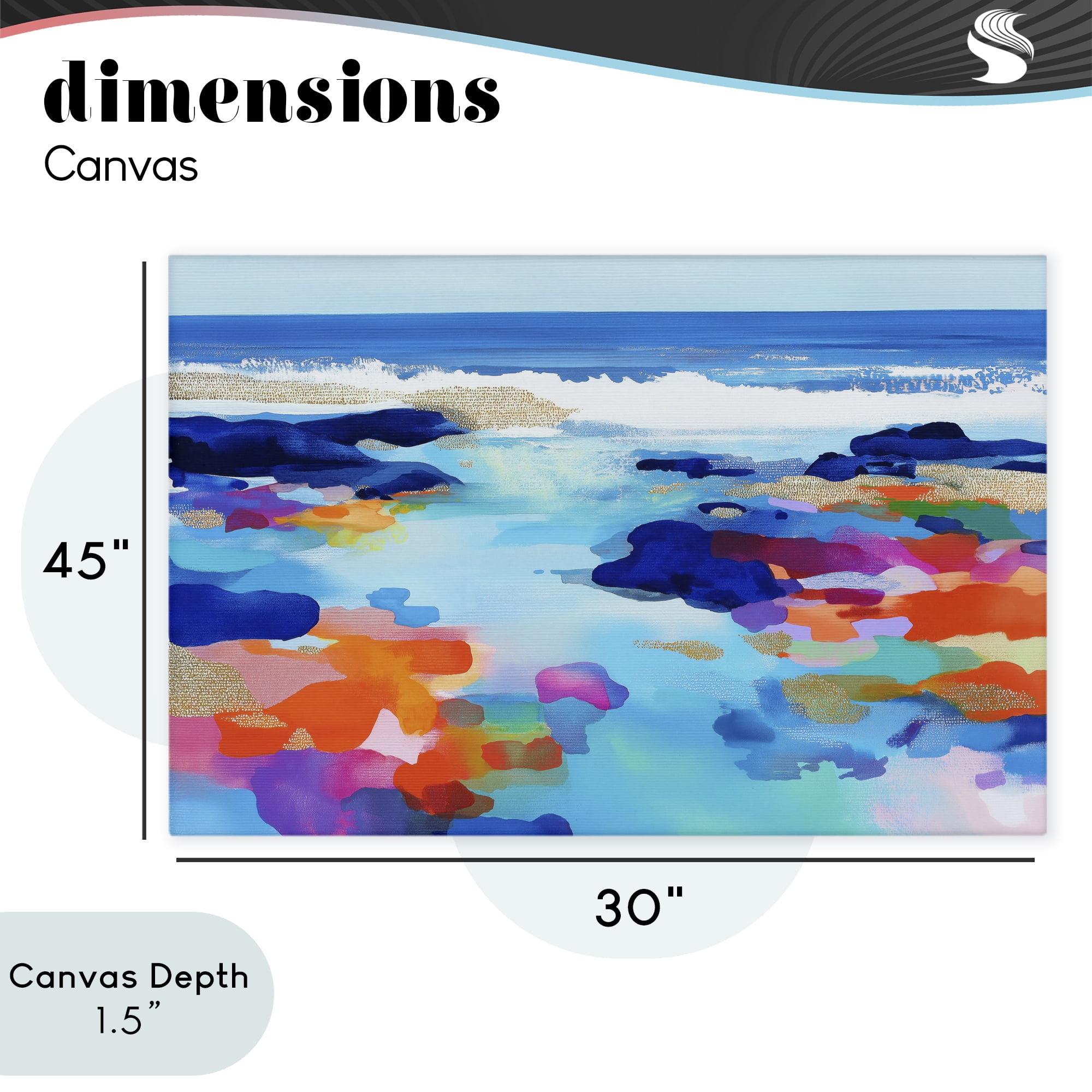 Stupell Industries Coastal Pools Overlay Abstraction Canvas Wall Art, design by Chromatic Storm Studio