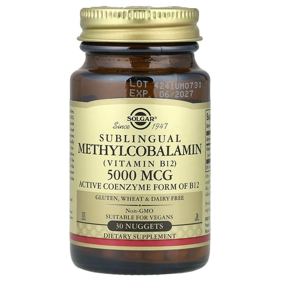 Solgar Vitamin B12 5000 mcg Nuggets, 30 Ct