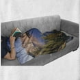 thumbnail image 6 of Lake Forest Soft Flannel Fleece Throw Blanket, Crater Lake Volcano Oregon American Scenery, Cozy Plush for Indoor and Outdoor Use, 70" x 90", Multicolor, by Ambesonne, 6 of 6
