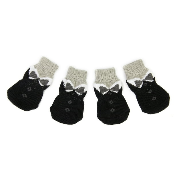 Black Bowknot Puppy Cat Shoes Pantuflas Calcetines antideslizantes con Gloria none Bodega Aurrera en linea