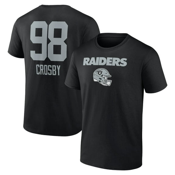 Men's Maxx Crosby Black Las Vegas Raiders Team Wordmark Player Name & Number T-Shirt