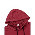 thumbnail image 3 of LUXUR T-Shirts pour Hommes à Capuche Blouse Couleur Unie Hauts d'Été Coupe Ample Chandail à Manches Courtes Tee-Shirt Basique Rouge G, 3 of 5