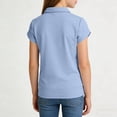 thumbnail image 4 of Ahabrexf Short Sleeve Top for Children Striped Button-Up Casual T-Shirt Medium to Large, 4 of 7