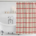 thumbnail image 2 of Yellow Buffalo Plaid Shower Curtain Set - 72" x 78" Washable Bathtub Curtain with 12 Hooks, Red Lines Grid Pattern Vintage Waterproof Fabric Stall Shower Curtains for Bathroom/Bathtub Décor, 2 of 6