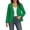 Green, variant on Women Casual Blazer Collarless V Neck Long Sleeve Solid Slim Work Business Jacket Straight Loose Office Blazer, Coffee M