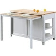 thumbnail image 6 of Maklaine 54" Transitional Wood Kitchen Island with Slide Out Table in White, 6 of 9