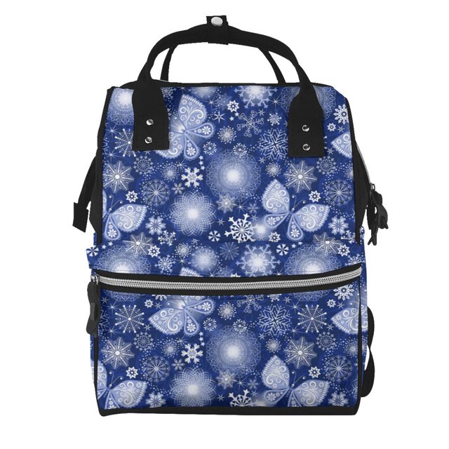 Disketp Beautiful Snowflake Butterfly Mochila de Pañales de Gran Capacidad con Múltiples Bolsillos, Mochila de Viaje Multifuncional para Bebé, Unisex, Moderna y Resistente