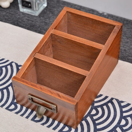 ULTNICE Office Storage Box Wood Organization Home Users Living Room 1Pcs