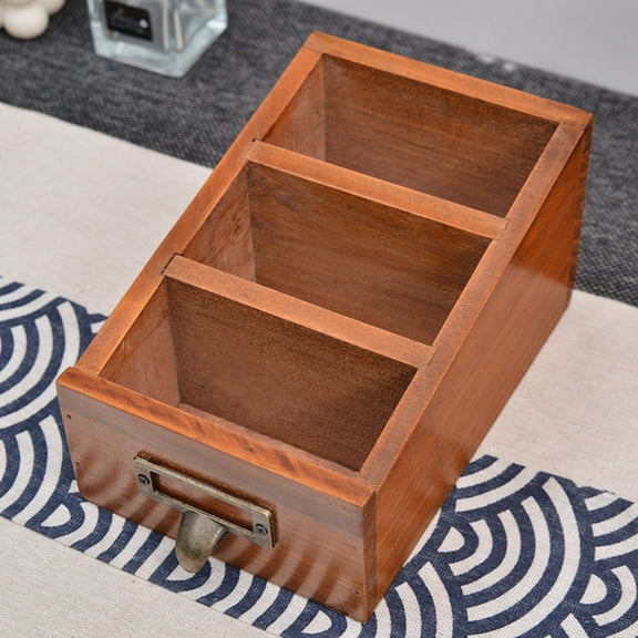 ULTNICE Office Storage Box Wood Organization Home Users Living Room 1Pcs