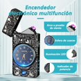 thumbnail image 3 of Electric Lighter with Clock YOZWOO USB Rechargeable Lighter with LED Light, Dual Arc Lighter with Power Display, Plasma Lighter for Candle, Dragon Pattern Cool Lighter Gifts for Men and Women(Black), 3 of 7