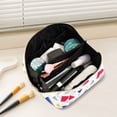 thumbnail image 2 of FORMRS Makeup Bag Travel Cosmetic Organizer for Women Fold Flat Zipper Pouch with Handle, Simple Triangles, 2 of 8