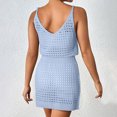 thumbnail image 4 of FAIWAD Womens Sundress Trendy Knitted Hollow Out Sleeveless V Neck Mini Dress Summer Short Beach Cover Up Tank Dresses, 4 of 6