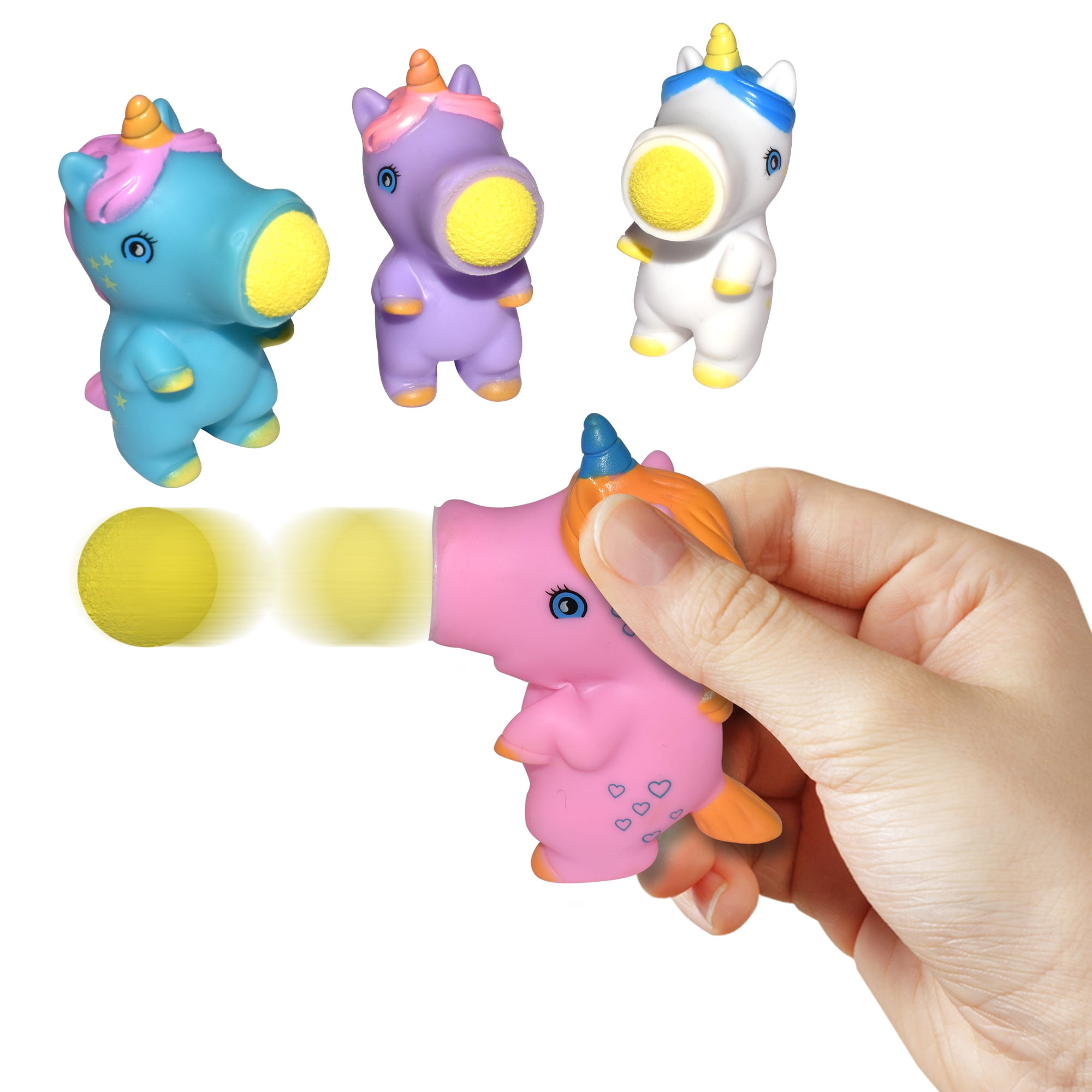 WAY TO CELEBRATE! Way To Celebrate Valentine's Day Novelty & Gag Party Favor Toys Unicorn Mini Ball Shooter, 4 Pieces
