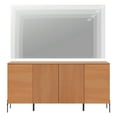 thumbnail image 2 of WAMPAT 61" Accent Cabinet with 4 Doors and Adjustable Shelves, Modern Credenza Storage Cabinet with Minimalist Reeded Design for Living Room, Kitchen, Dining Room, Hallway, 2 of 8
