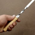thumbnail image 6 of 12Pcs 55cm BBQ Skewers Long Handle Shish Kebab Barbecue Grill Stick Wood Fork Stainless Steel Outdoors Needle, 6 of 7