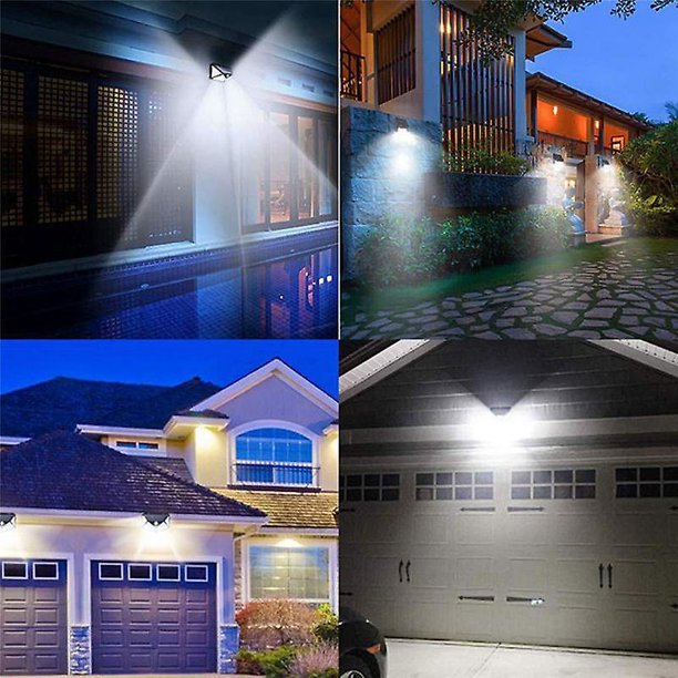 4 piezas Lámpara de pared solar para exteriores con luz LED solar Luces de decoración de jardín con sensor de movimiento a prueba de agua