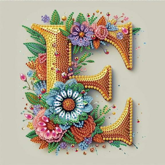 Letter E Diamond Art Painting Kit