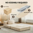 thumbnail image 5 of Compression Sofa,Convertible Floor Sofa Bed with Fixed-Shape Frame,Single Seater Boneless Modular Sectional Sofa,No Assembly Required,Chenille fabric,for Living Room Bedroom,Beige, 5 of 9