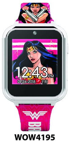 DC Comics Wonder Woman iTime Unisex Child Interactive Smartwatch 40mm in Pink (WOW4195)