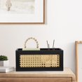 thumbnail image 4 of Lamoree Rattan Storage Basket Handmade Natural Bamboo Woven Storage Bin for Organizing Decorative Wicker Box for Rustic Farmhouse Decor Home Office Tabletop Shelf Organizer, 4 of 8